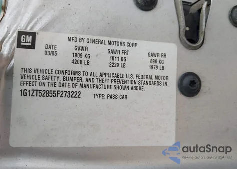 2005 Chevrolet Malibu Ls из США, поврежденный, VIN 1G1ZT52855F273222